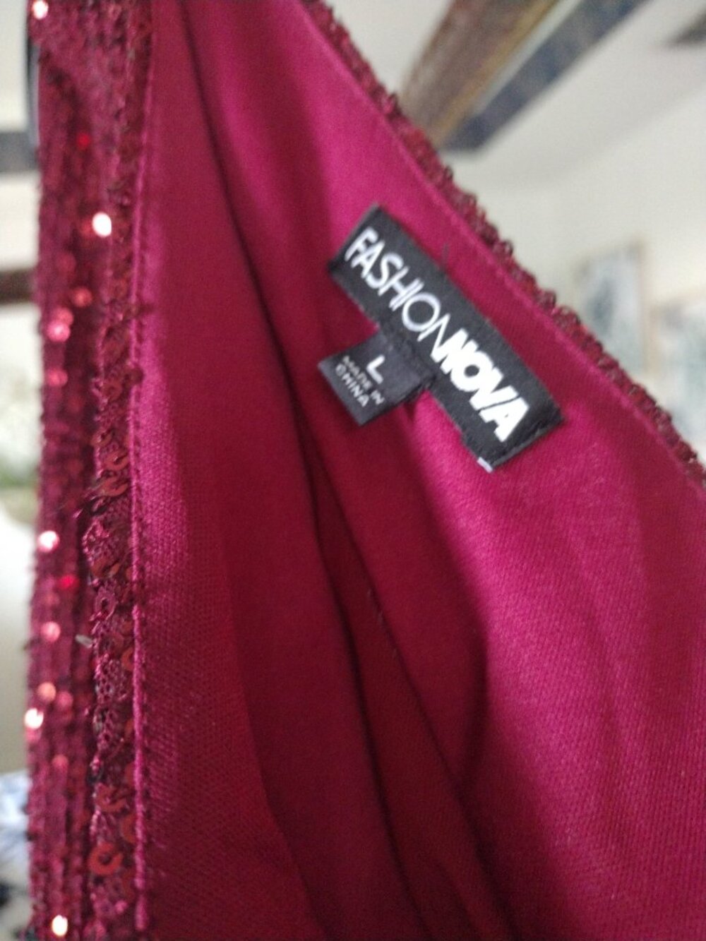 Red sexy sequin mini dress - Picture 2 of 3